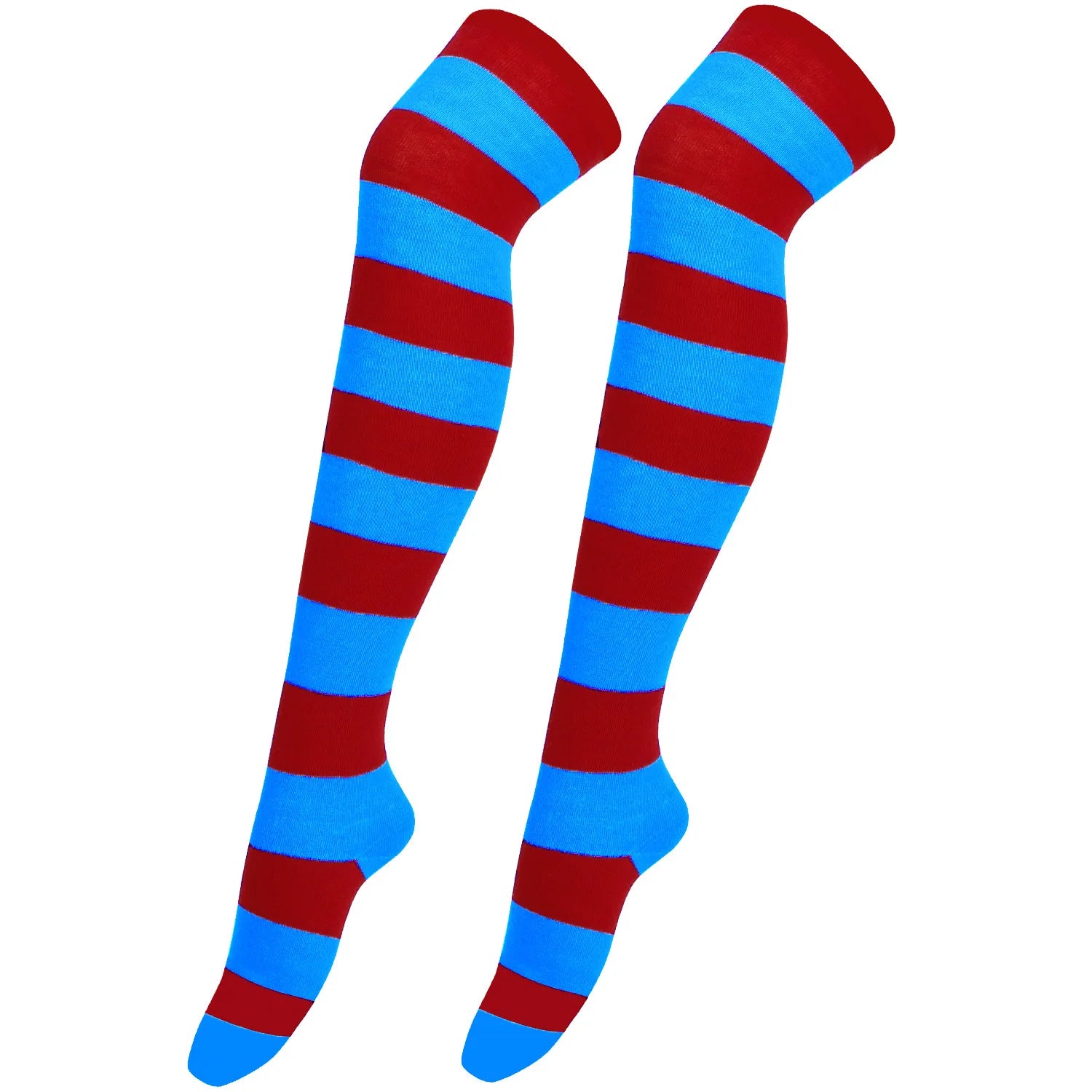 Wide Striped Stockings Women Over Knee High Long Socks Christmas Halloween Cosplay Anime Performance Party Gifts Socks Colorful