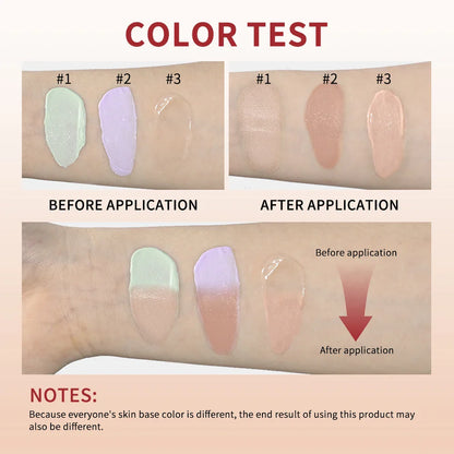 CC Red Correction Cream Liquid-Based Full Coverage Cream Waterproof Long-Lasting Correct Redness Foundation Korean Face Cosmetic