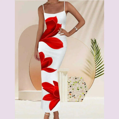 Sexy Tight Floral Print Strapless Dress Spring Summer New Arrival Cross-Border Hot Sale Ins Style Women's Ankle-Length Gown
