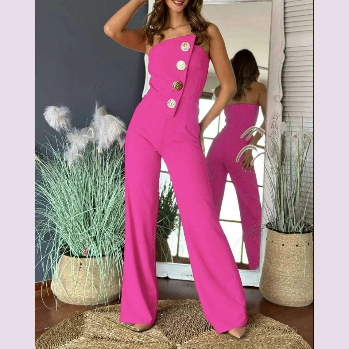 Elegant Jumpsuit for Women Dressy Sexy Off Shoulder Wide Leg Pant Suit One Piece Party Outfits