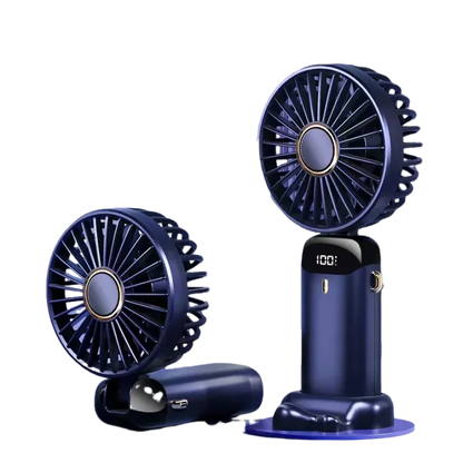 5 Speed Adjustable Intelligent Digital Display USB Folding Neck Hanging Fan Portable Charging Model Portable Cooling Device