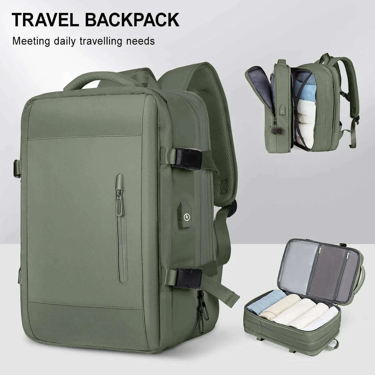 Travel Backpack for Men Women, Large Capacity Camping Backpack, Expandable Multifunctional Backpack Easyjet Cabin Bag 45x36x20
