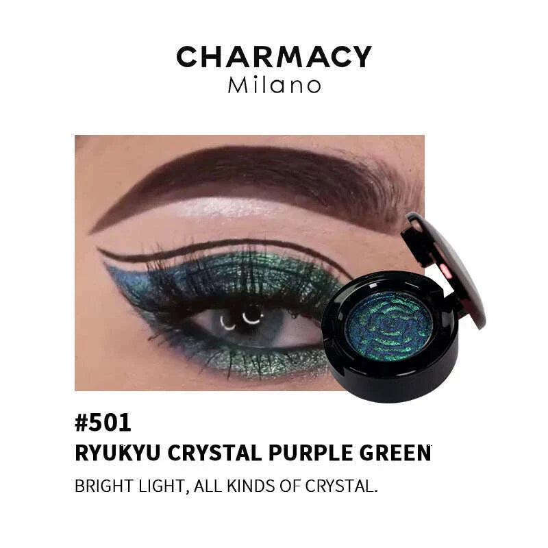 CHAEMACY 6 Colors Glitter Optical Chameleon Powder Eyeshadow Long Lasting Easy to Wear Eye Shadow for Women Makeup Cosmetic