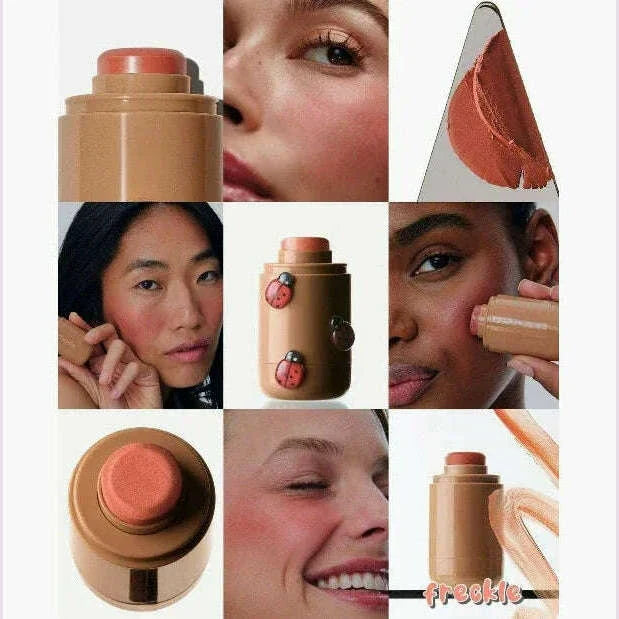 New Pocket Blush Stick Lip And Cheek Hydrating Stick Natural Rouge Powder Blush Cream Lipstick Cheek Easy To Apply Color