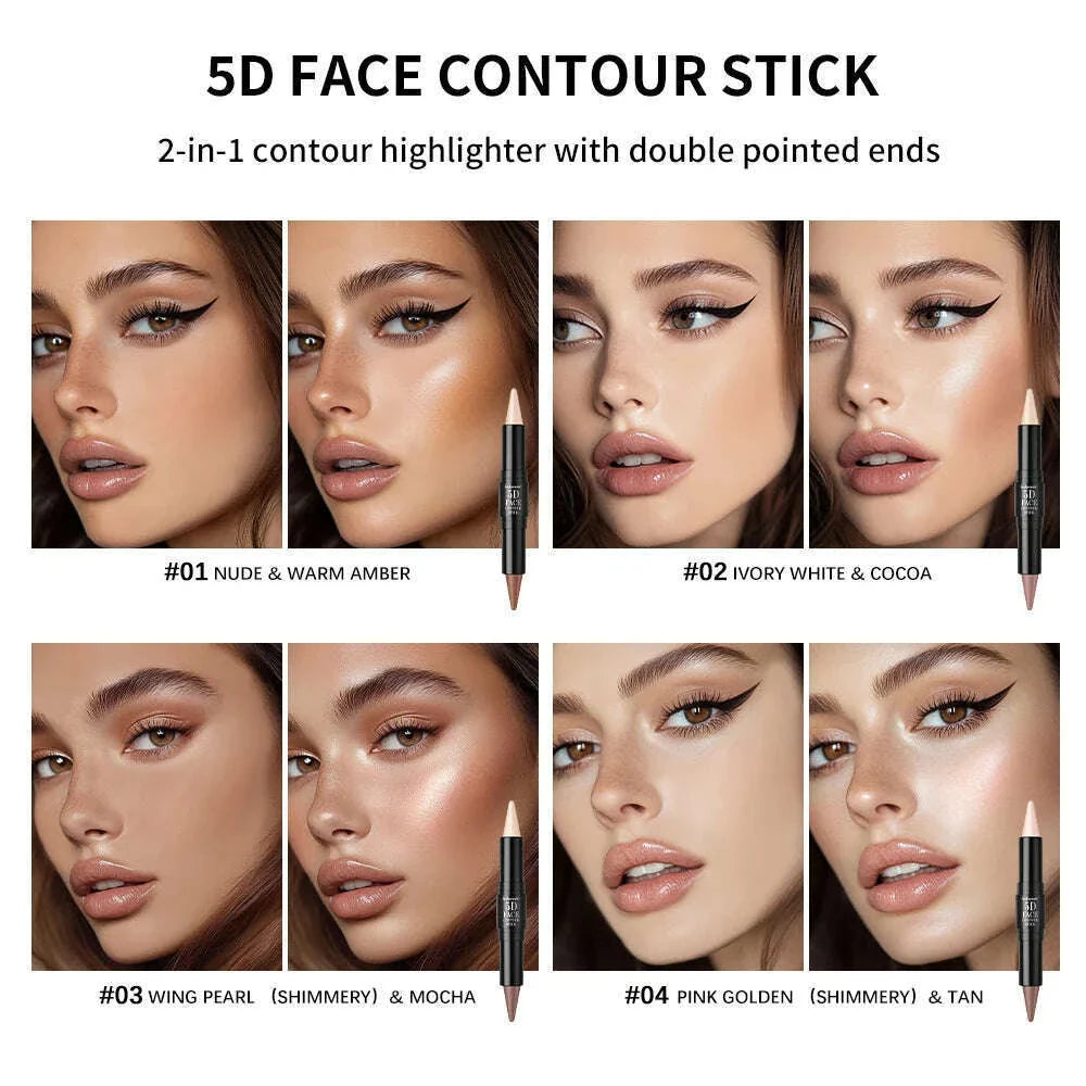 Double Head Highlight Pen Highlighter For High Nose Bridge Shadow V Face Foundation Contour Makeup Concealer Stick Cosmetics