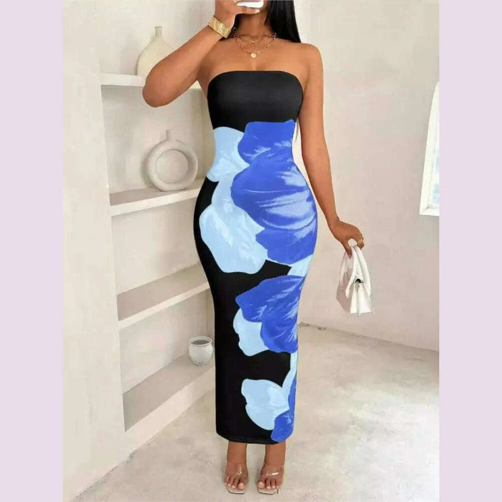 New Women's Dresses Summer Vintage Strap Casual Slim Elegant Evening Sleeveless Night Ruffles Sexy Maxi Long Dress Vestidos Sexy