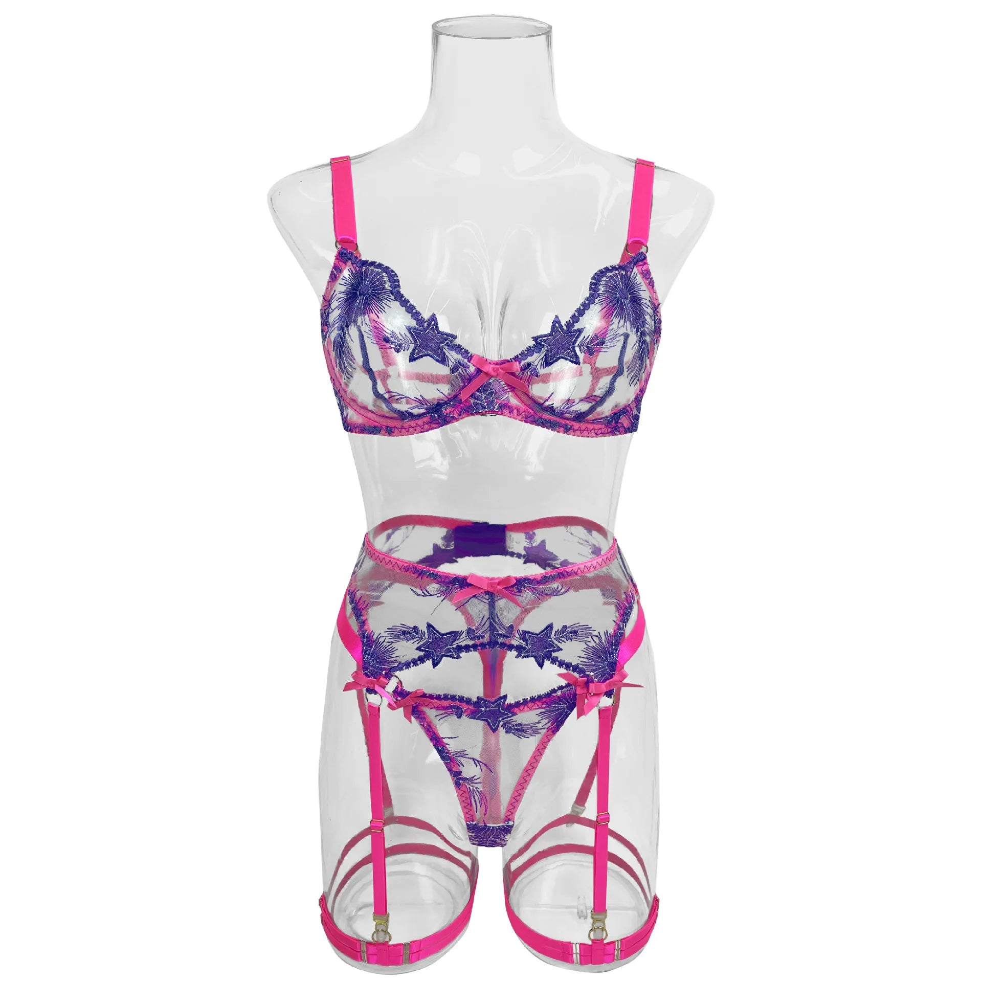 Bra set Tight fitting thin transparent mesh embroidery sexy underwear woman sexy lingerie 2 pieces sexy set women's Sex shop xxx