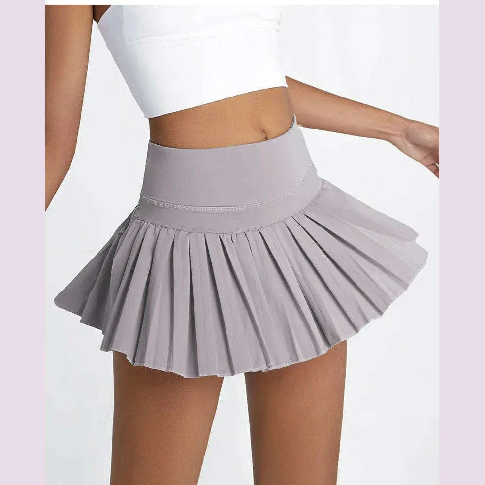 Cloud Hide Safe Tennis Skirts XS-XXL Gym Golf Running Pleated Pantskirt SEXY Women Sports Fitness Shorts Pocket High Waist Skort