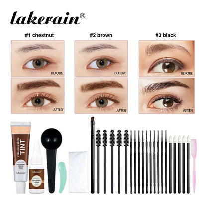 Lakerain Eyebrow Tint Dye Professional Eyebrow Dye Waterproof Long-lasting Eyebrow Brow Kit Semi Permanent Home Use Pro Kit