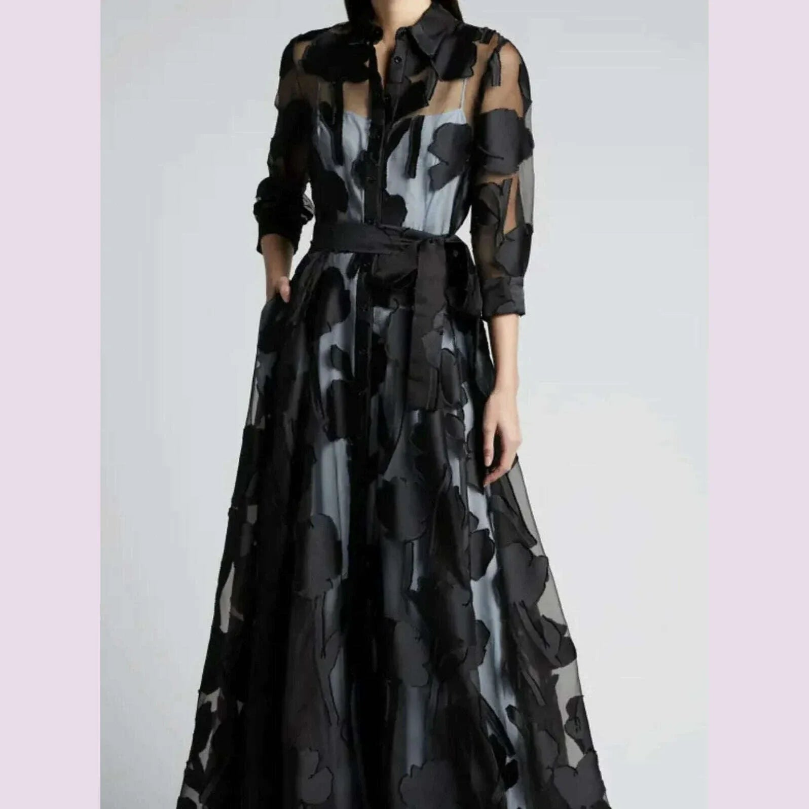 Summer Dress Women Jacquard Mesh Dress No Lining Transparent Club Party Sexy Knotted Waist Maxi Dresses Party Night Vestidos