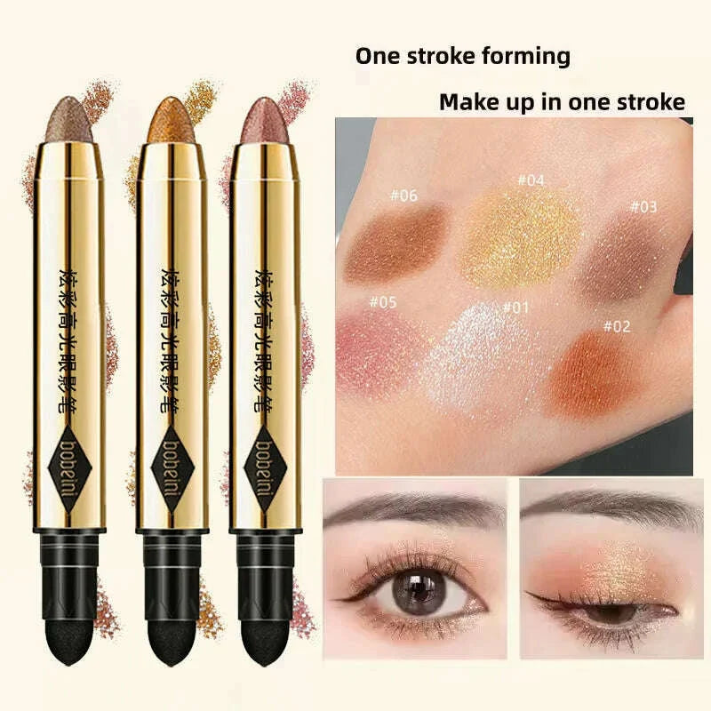 Dual-ended highlighter eyeshadow pencil pearlescent,delicate,shimmering, brightening,long-lasting,non-smudging eyeshadow stick
