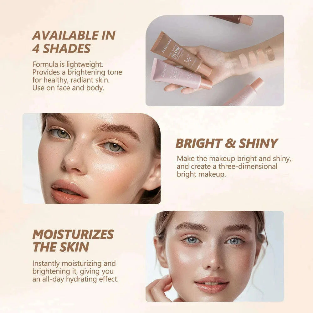 Glossy Liquid Foundation Long Lasting Oil-Control Face Foundation Full Coverage Concealer Waterproof Contour Makeup For Women