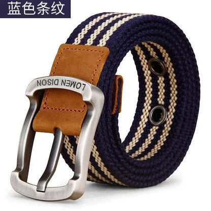 Men's and women's belt needle buckle canvas belt casual cargo belt Korean version of the tide male student youth outdoor belt