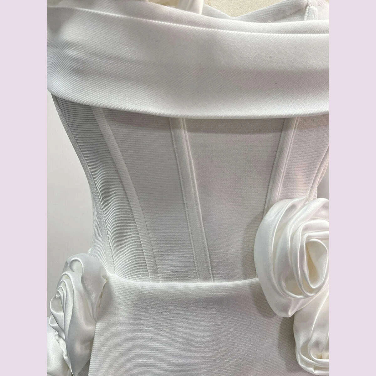 TWOTWINSTYLE Solid Slimming Spliced Appliques Dresses For Women Slash Neck Sleeveless High Waist Temperament Dress Female New