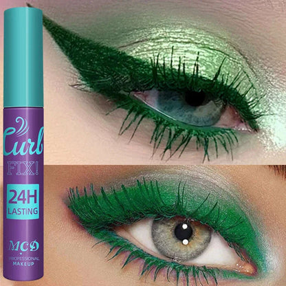 Colorful Slender Mascara Waterproof Fast Drying Curling Eyelashes Multicolor Lashes Makeup  Long Lasting Blue Green  Cosmetic