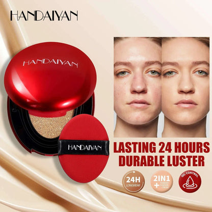 HANDAIYAN 5Color Red Box Concealer Cushion For Easy Application And Long-Lasting Skin Touching Face With Puff For Women's Makeup
