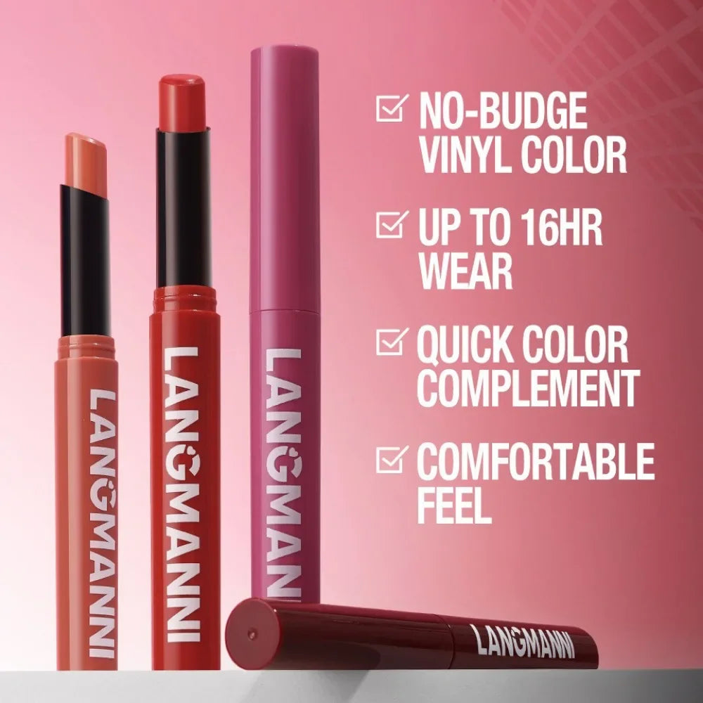 12 Color Matte Lipstick Pencil Waterproof Long Lasting Non-Stick Cup Lip Stain Tint Cosmetic Nude Lipstick Pen Makeup Maquillage