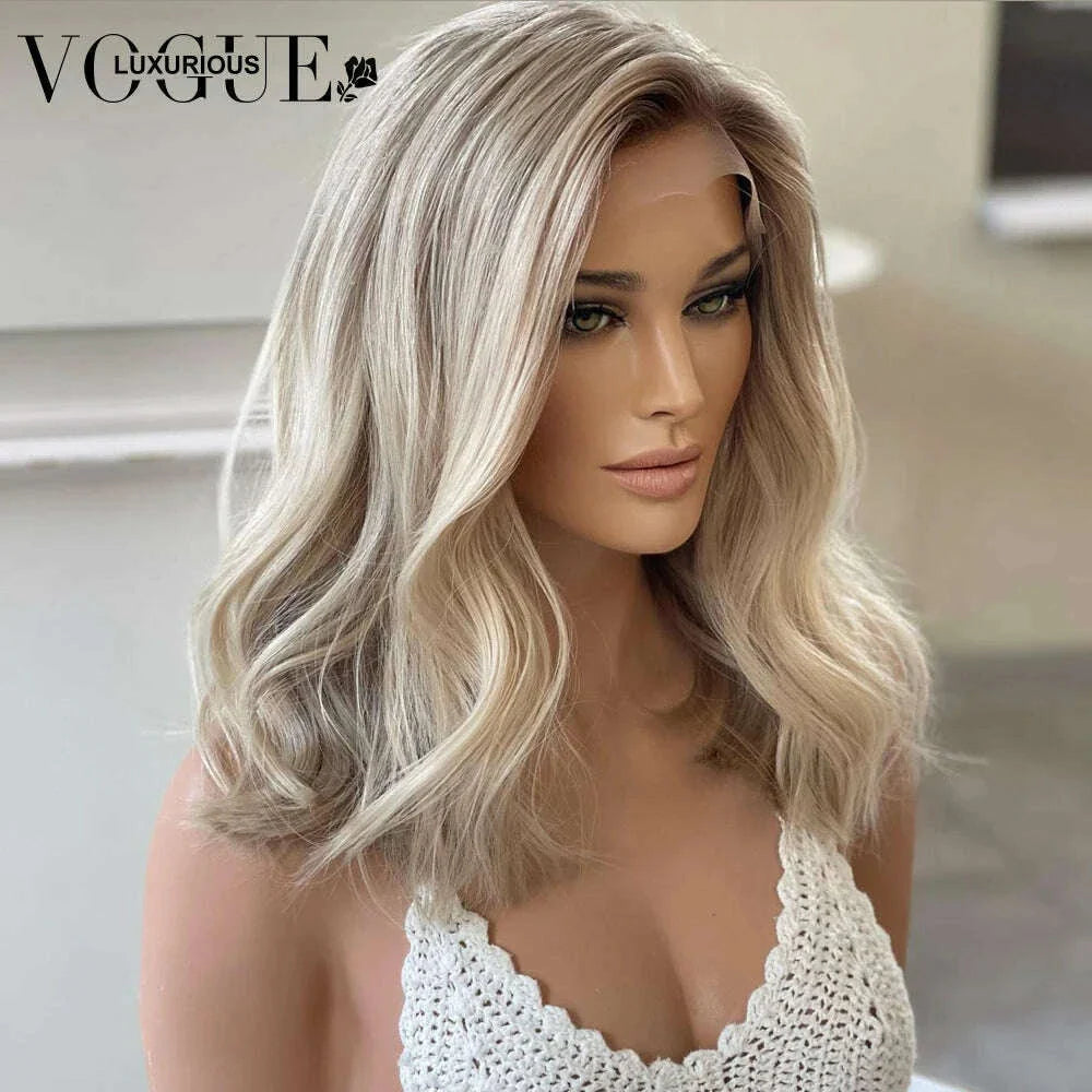 Ash Blonde Body Wave 100% Real Human Hair Wig Cream Blonde 13x6 Lace Wig 210% Density Pre Cut Ready To Wear Brazilian Hair Wigs
