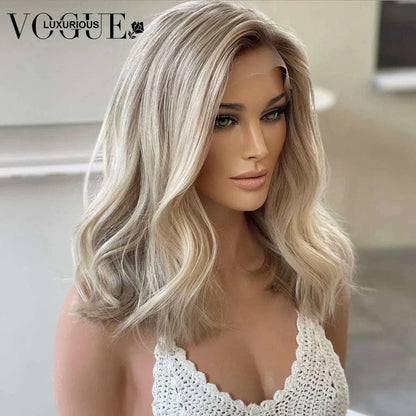 Ash Blonde Body Wave 100% Real Human Hair Wig Cream Blonde 13x6 Lace Wig 210% Density Pre Cut Ready To Wear Brazilian Hair Wigs