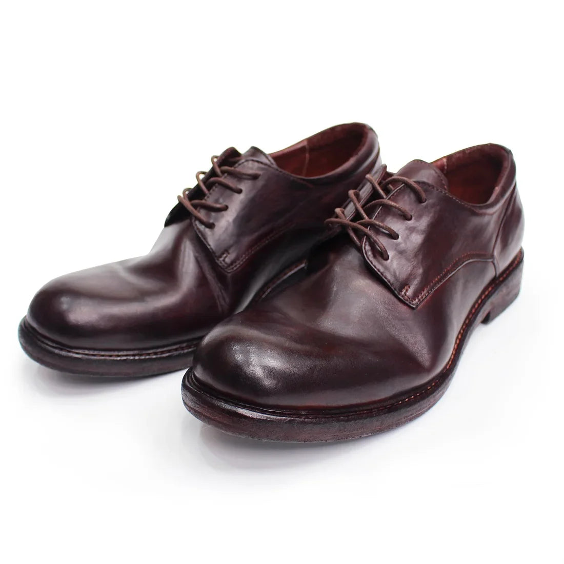 Men's Handmade Goodyear Sewn Derby Formal Shoes Soft Genuine Leather round Toe Comfortable Non-Slip Casual Shoes