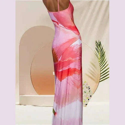 Sexy Tight Floral Print Strapless Dress Spring Summer New Arrival Cross-Border Hot Sale Ins Style Women's Ankle-Length Gown