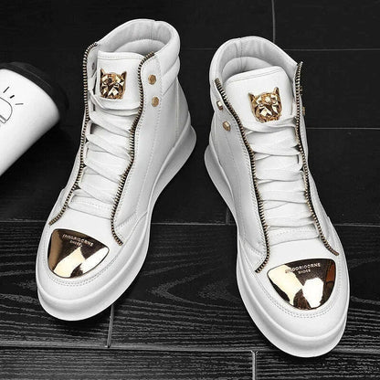 Red Snakeskin High Top Sneakers Men Brand Luxury Designer Shoes Fashion Party Club Hip Hop Streetwear Shoes Men Casual Sneakers
