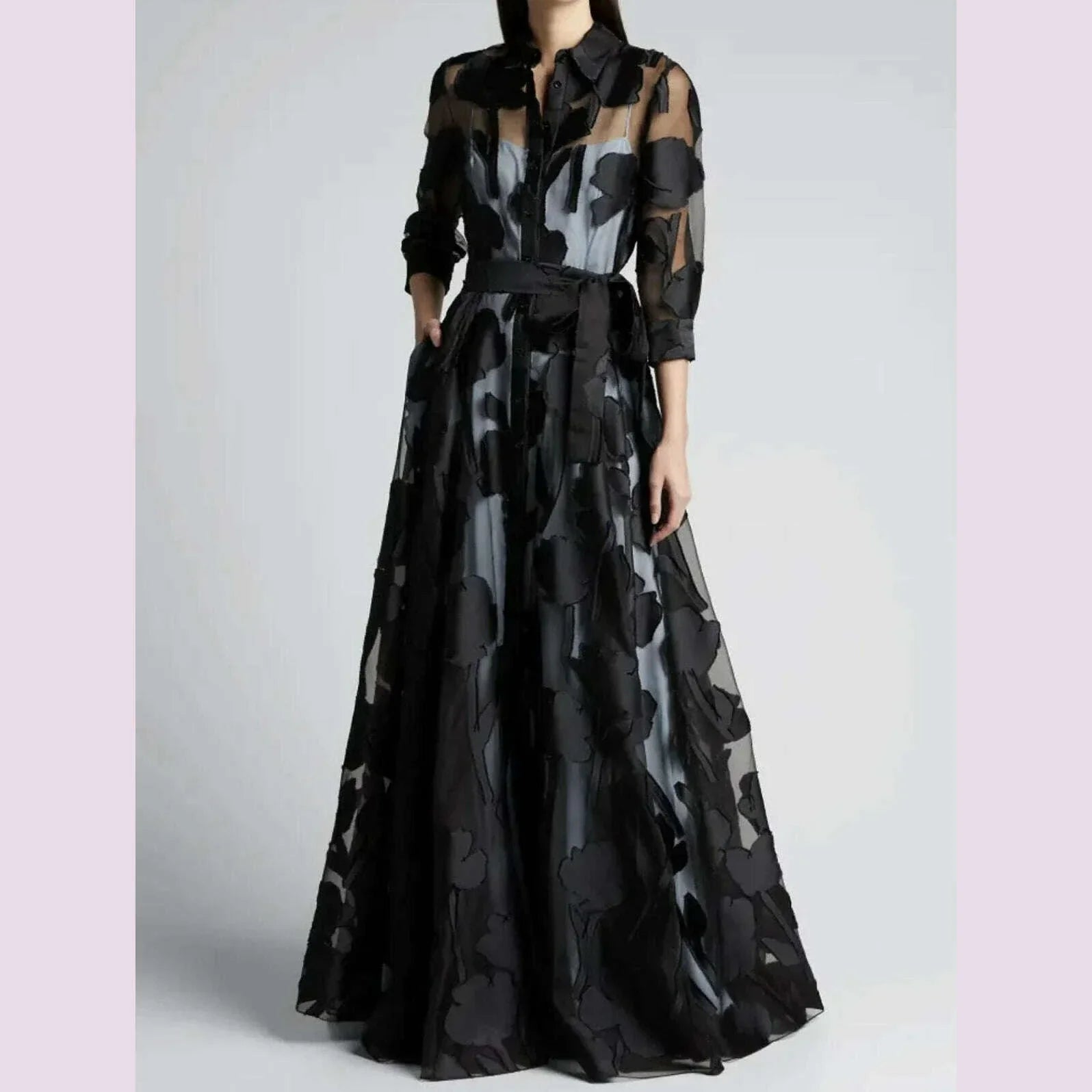 Summer Dress Women Jacquard Mesh Dress No Lining Transparent Club Party Sexy Knotted Waist Maxi Dresses Party Night Vestidos