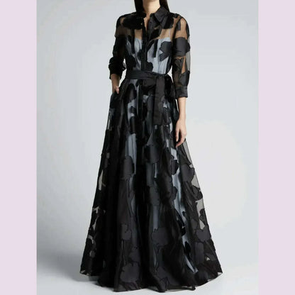Summer Dress Women Jacquard Mesh Dress No Lining Transparent Club Party Sexy Knotted Waist Maxi Dresses Party Night Vestidos