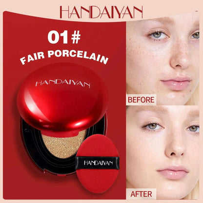 HANDAIYAN 5Color Red Box Concealer Cushion For Easy Application And Long-Lasting Skin Touching Face With Puff For Women's Makeup