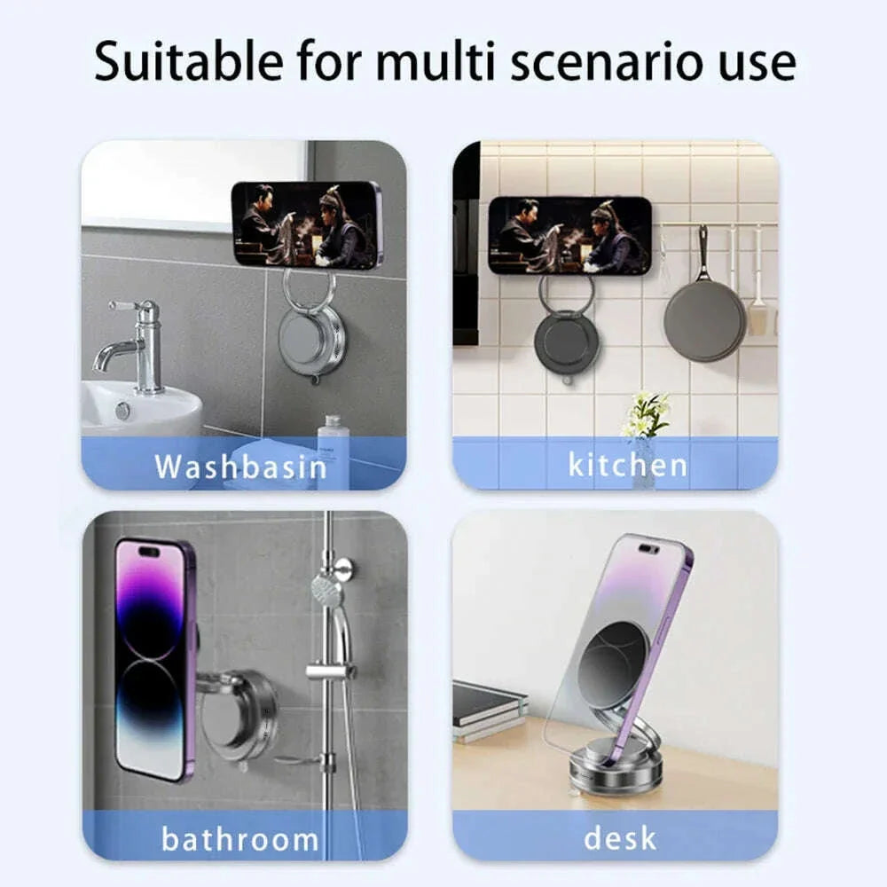 2025 Car Magnetic Phone Holder 720° Rotation Foldable Adjustable Vacuum Suction Cup Stand Bracket Desk Wall For iPhone Tesla
