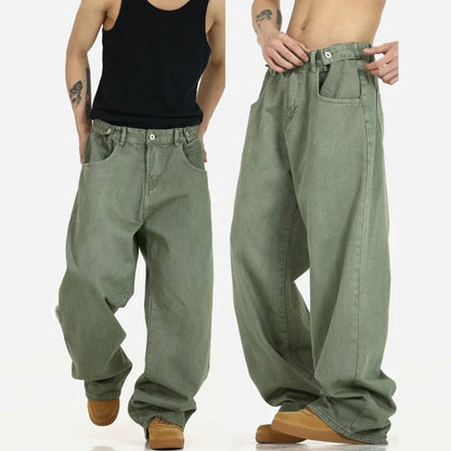 Y2K Men's Baggy Jeans Unisex Trendy Casual Wide-Leg Denim Pants High Street Quality American Style Streetwear Oversize Trousers