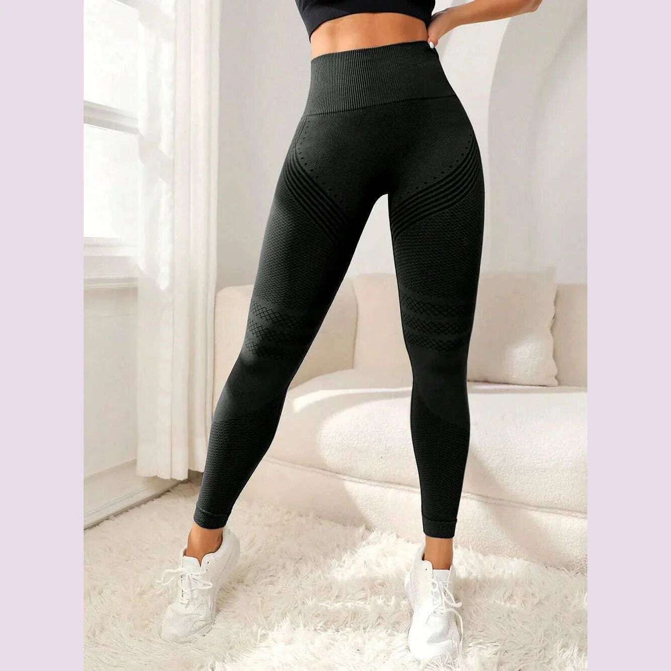 Sports Pants With Sexy Lines Lifting Buttocks Sports Tight Pants Women's High Waisted Elastic Fitness Pants Running Yoga Pants