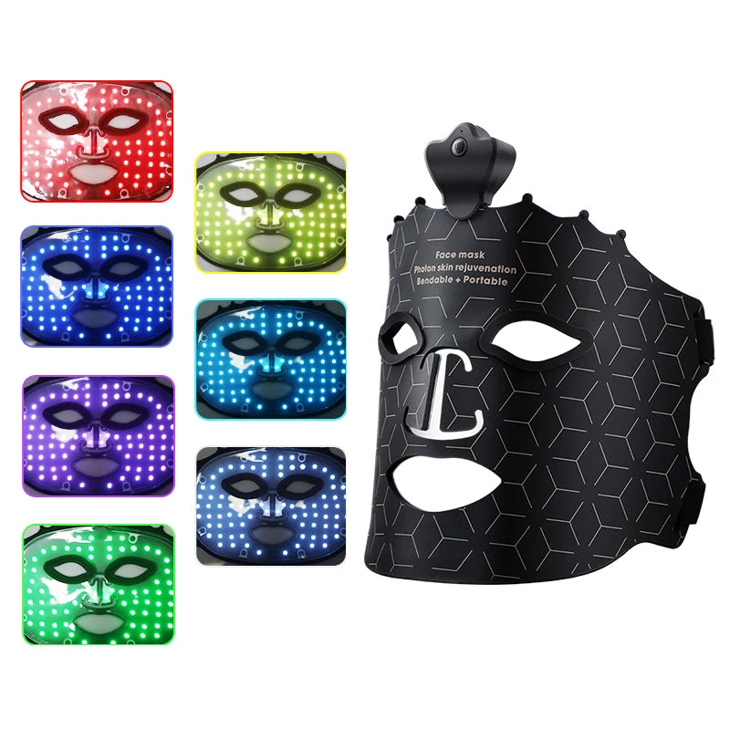 LED Photon Beauty Infrared Mask Instrument USB Electronic Mask Rejuvenation Lightens Fine Lines Brighten Skin Tone Repair Skin