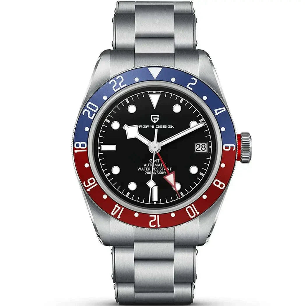 PAGANI DESIGN 2025 BB40 GMT Men's Watches Top Brand Luxury Mechanical Watch AR Sapphire Waterproof Automatic Watch For Men 1706