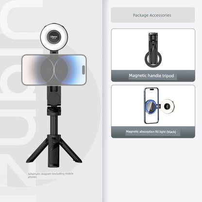 2025 New Arrival Selfie Stick Magnetic Phone Holder MagSafe Bluetooth Tripod with Handle 3-in-1 iPhone Dedicated 16Promax Vlog Travel Portable Mini Classy