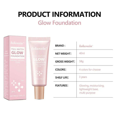 Glossy Liquid Foundation Long Lasting Oil-Control Face Foundation Full Coverage Concealer Waterproof Contour Makeup For Women