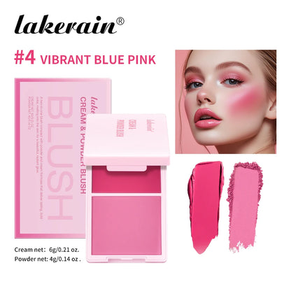 Cream&Powder Blush Palette Natural Long-lasting High Pigment  Blush Makeup Contour Powder Beauty Peach Pink Korean Makeup Blush