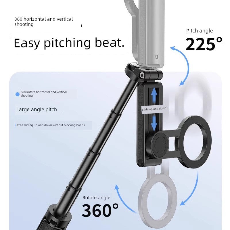 2025 New Arrival Selfie Stick Magnetic Phone Holder MagSafe Bluetooth Tripod with Handle 3-in-1 iPhone Dedicated 16Promax Vlog Travel Portable Mini Classy