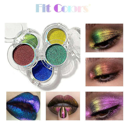 High-Pigmented Chameleon Purple Eyeshadow Powder MultiChrome Shifting Pigments Shiny Metallic Lipstick Eyes Makeup Palette