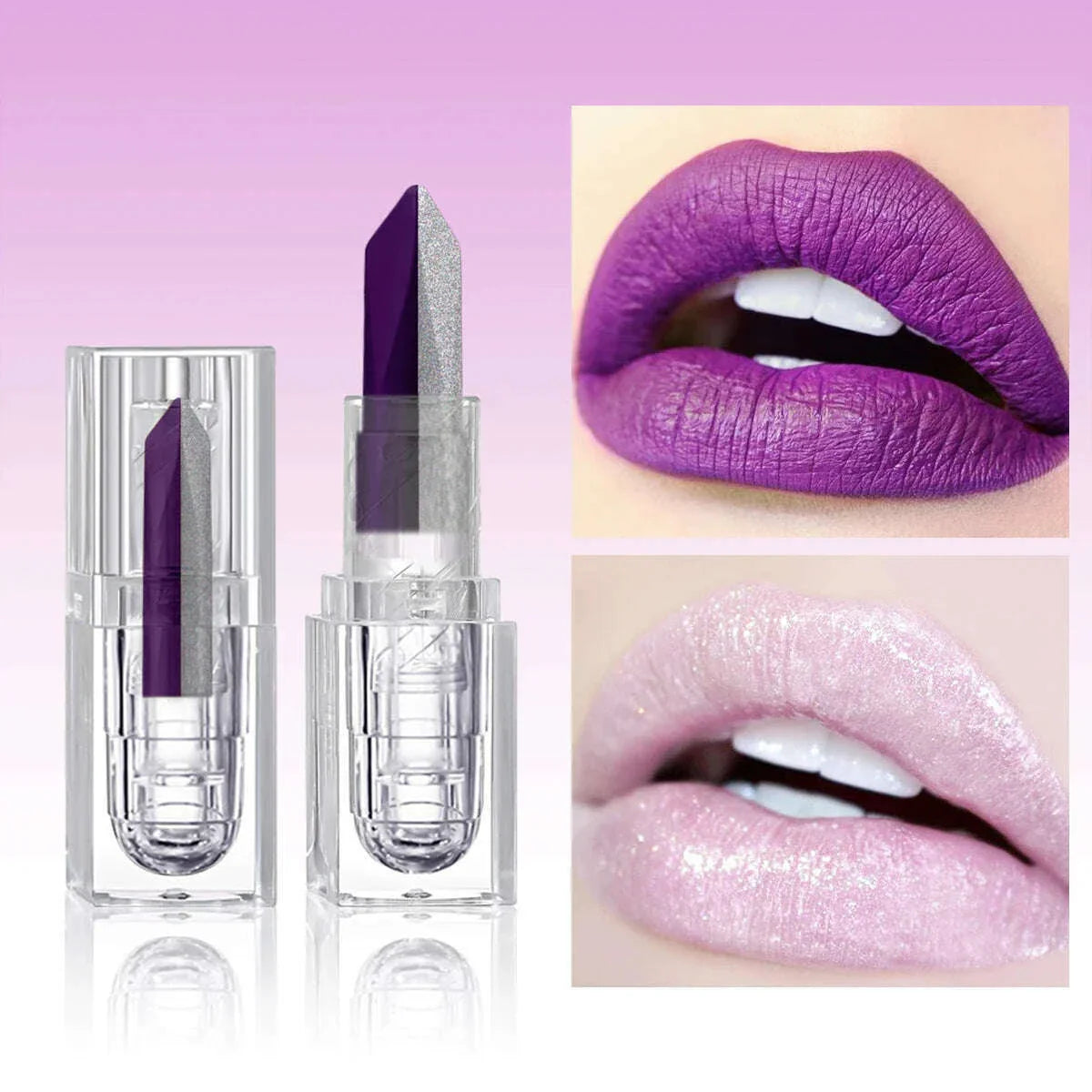 Purple lipstick temperature discoloration red rose moisturizing lipstick cosmetics easy to use lipstick refill