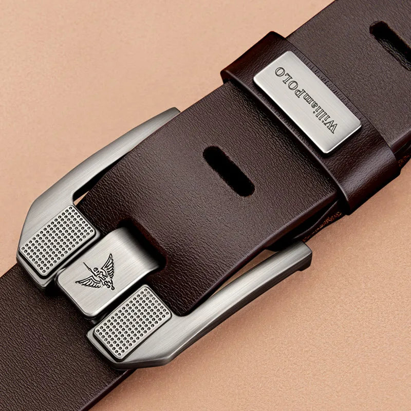 Luxury Men's Belt Leather Fashionable Cowboy Pin Buckle Dress Belts