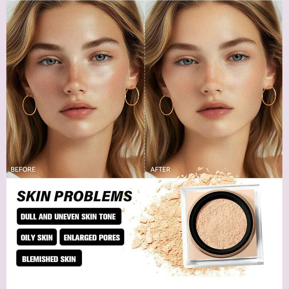 4 Color Luxury Loose Setting Powder Face Foundation Oil-Control Brighten Skin Full Coverage Face Beauty Makeup Powder Cosmetics
