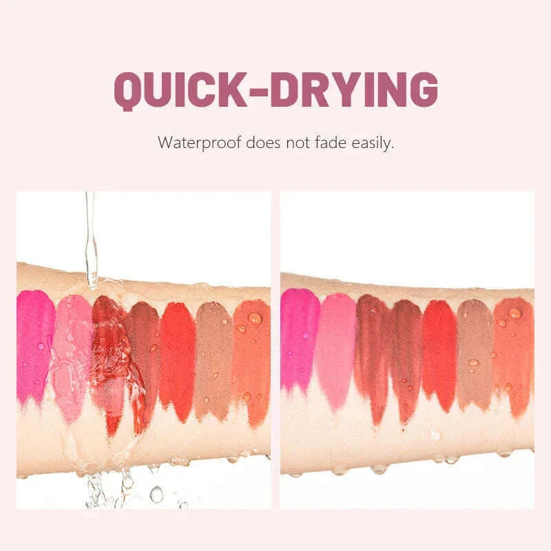 13 Colors Waterproof Matte Velvet Lip Tint Collection - Long-Lasting, Smudge-Proof, Nude Lip Glaze for a Sexy, Smooth Finish - P