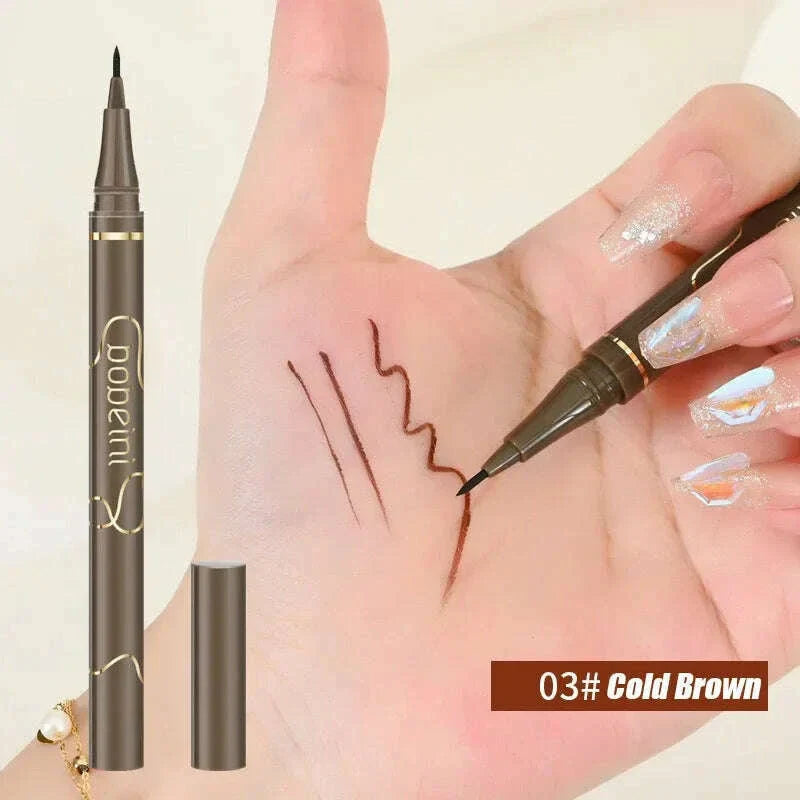 0.05mm Ultra Fine Liquid Eyeliner Black Brown Waterproof Long Lasting Smooth Eyeliner Eyelash Pencils Quick-dry Eye Makeup Tool
