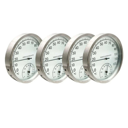 127mm Thermometer термометр Hygrometer Wall Hung Stainless Steel Indoor Outdoor Sauna Room Temperature Humidity Tester Monitor