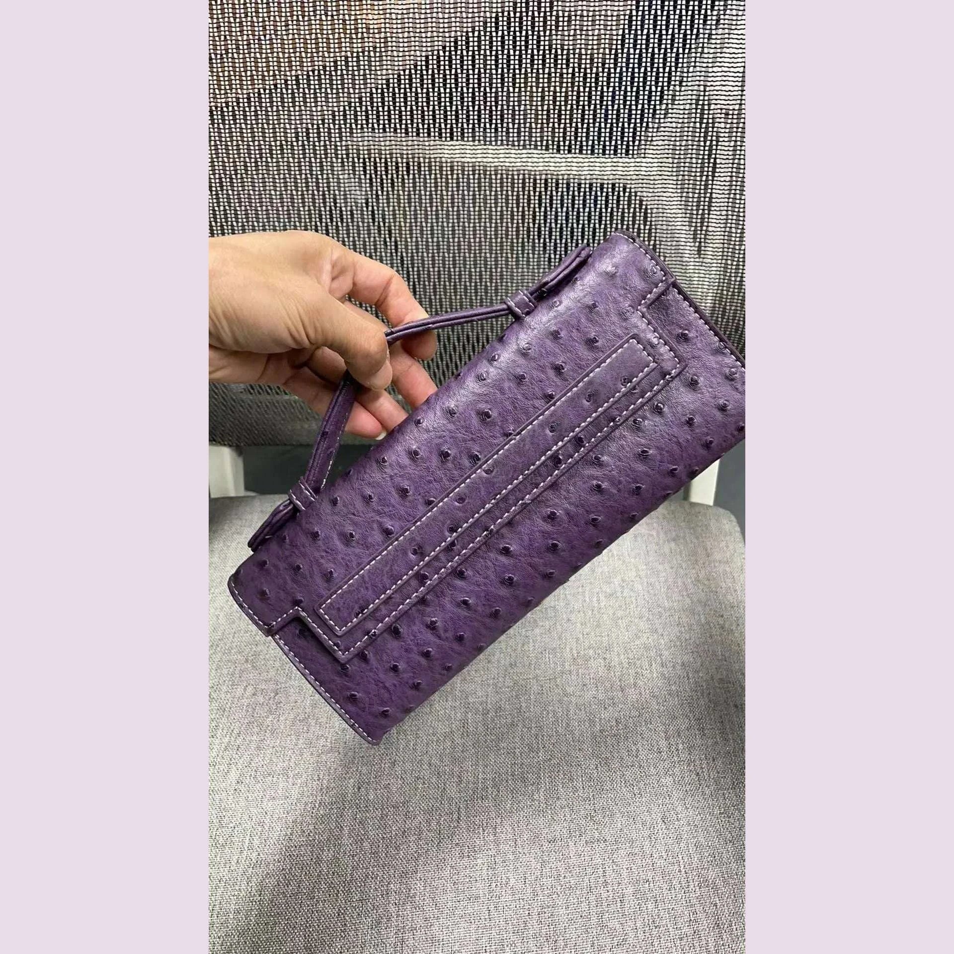 XMESSUN Customized Ostrich Pattern Long Clutch Bag PU Leather Party Tote Bag High Quality Designer Handbags Ins Trendy Bag