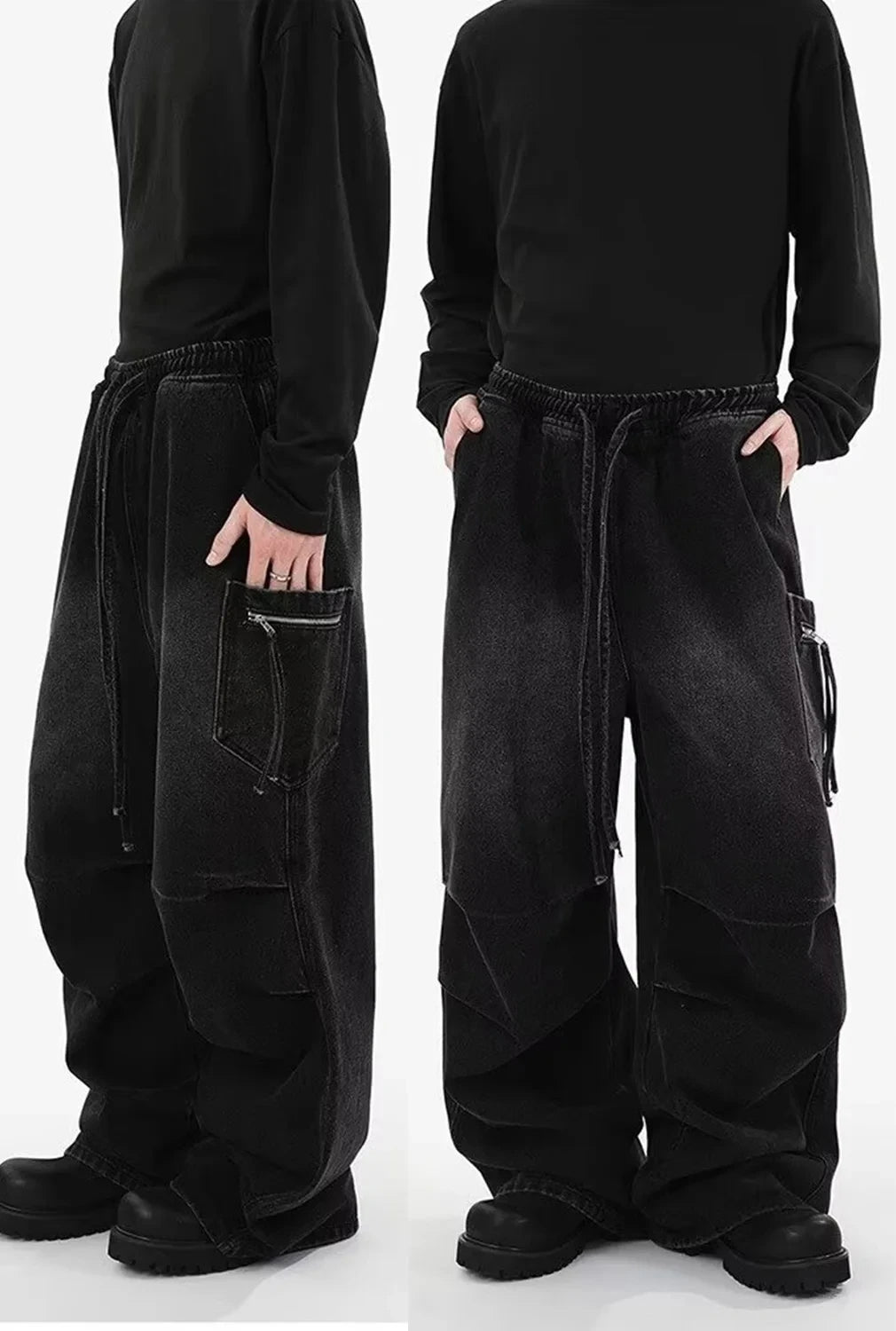 Y2K Men's Baggy Jeans Unisex Trendy Casual Wide-Leg Denim Pants High Street Quality American Style Streetwear Oversize Trousers