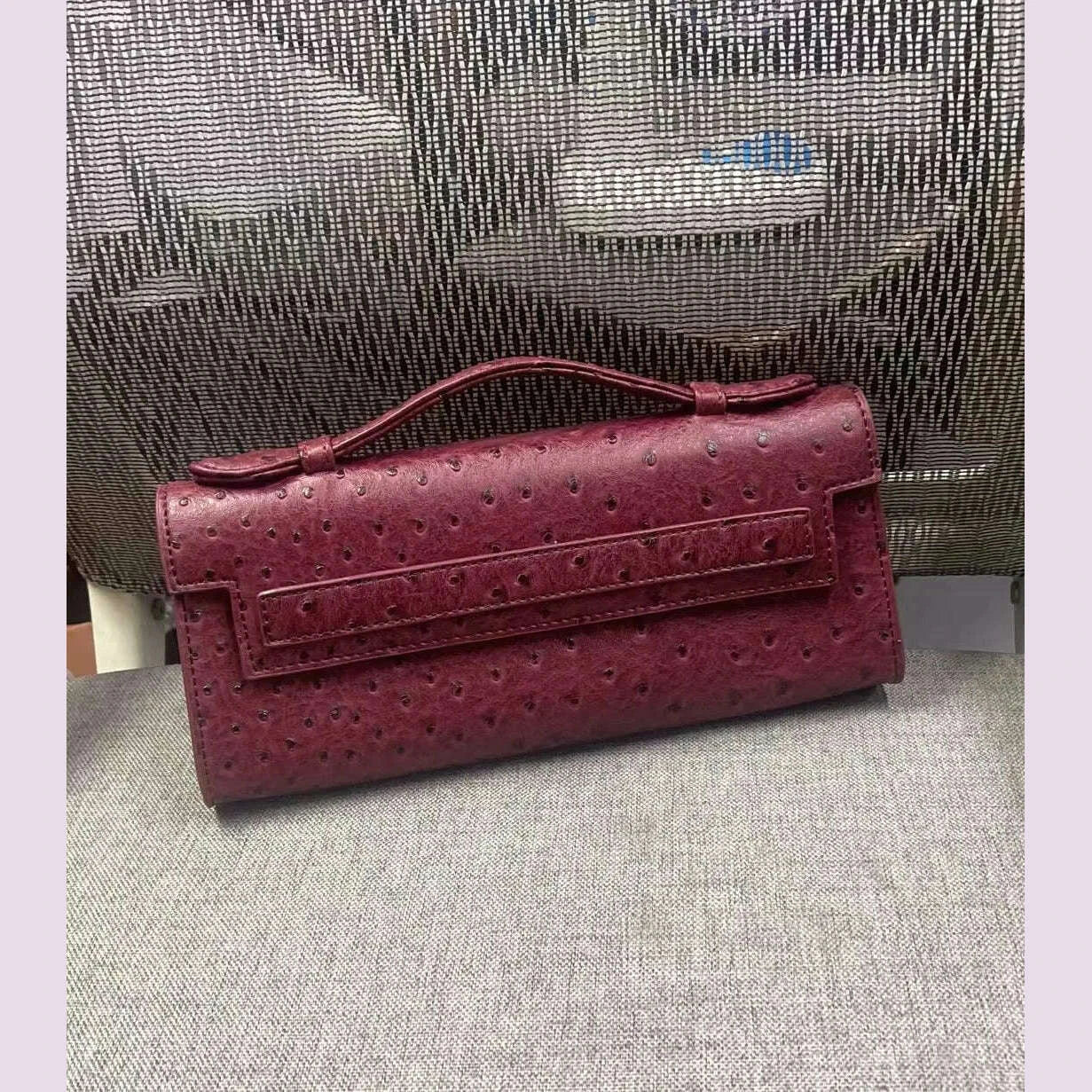 XMESSUN Customized Ostrich Pattern Long Clutch Bag PU Leather Party Tote Bag High Quality Designer Handbags Ins Trendy Bag