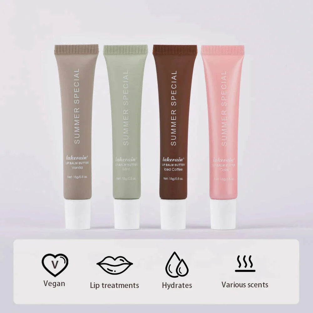 Summer Lip Balm Moisturizing Mirror Lip Gloss Lip Vanilla Mint Iced Coffee Cake Smell Lipstick Transparent Lip Oil  Makeup