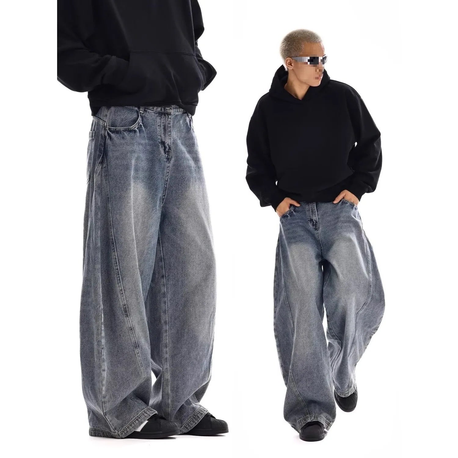 Y2K Men's Baggy Jeans Unisex Trendy Casual Wide-Leg Denim Pants High Street Quality American Style Streetwear Oversize Trousers